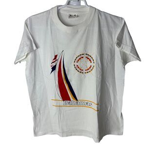 Vintage Bahamas Travel T Shirt Women's XL‎ Puff Print Vacation Sailboat